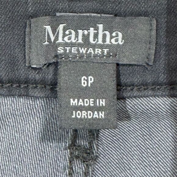 Martha Stewart Kneepatch Skinny Jeans Gray Patchwork Stretch Denim Pants 6P - Picture 3 of 5